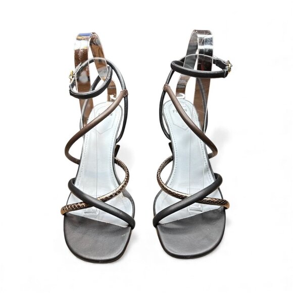 FENDI Fendi First Slide Sandals EU 37 US 7 F Shape Multicolor Wedge Heels Metal - Picture 7 of 15